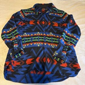 Polo Ralph Lauren Southwestern Aztec Blanket Shirt Jacket Men’s M Heavy Cotton